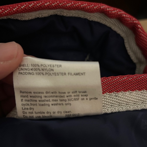 Like New WeatherBeeta Dog Coat Navy Blue Dog Coat with Red Trim 16” - Picture 9 of 9